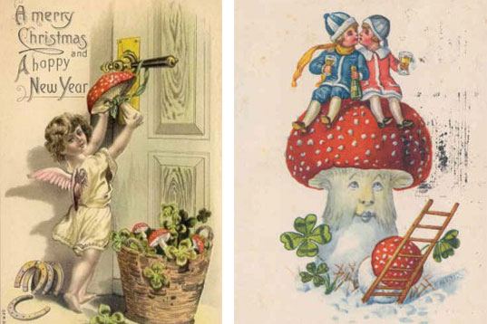 vintage-holiday-cards-with-mushrooms